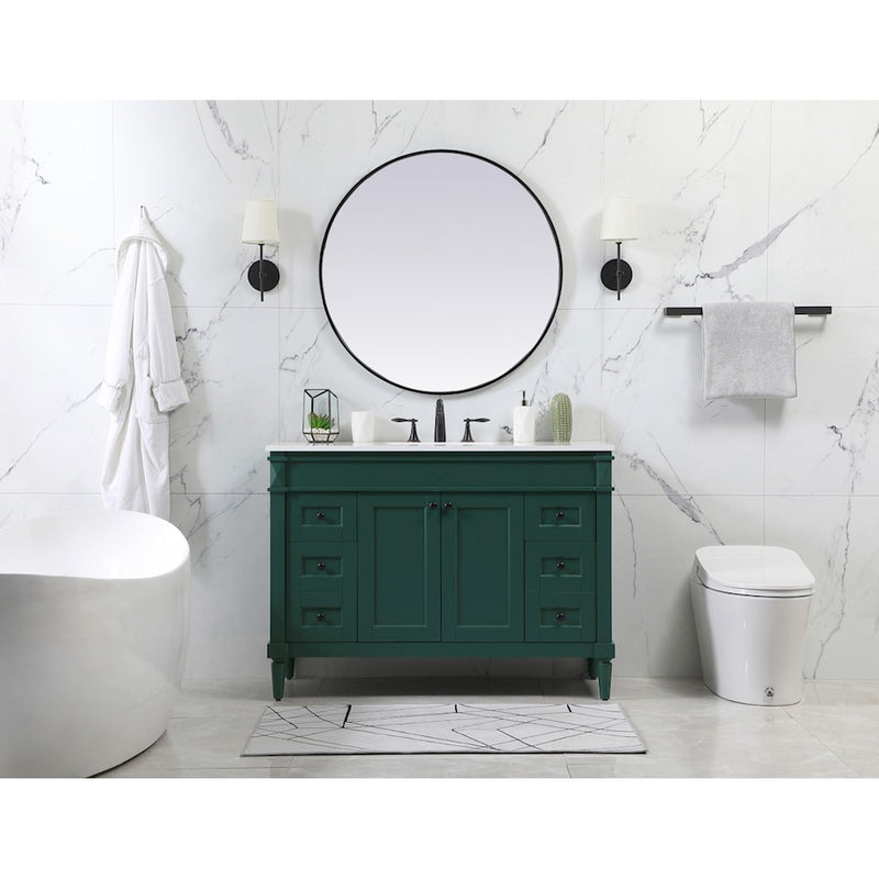 Elegant Bennett 48" Single Bathroom Vanity, Blue/Backsplash