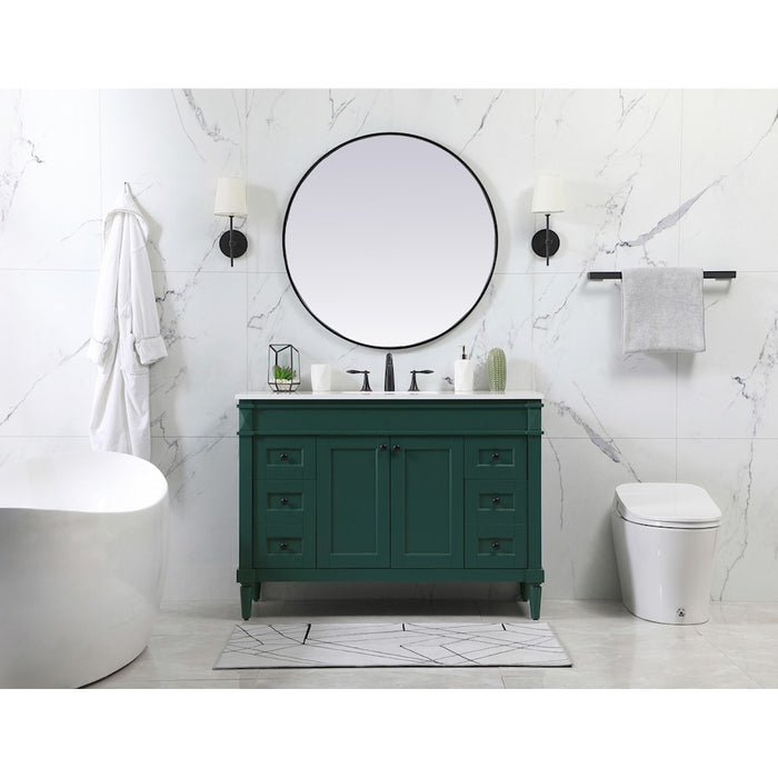 Elegant Bennett 48" Single Bathroom Vanity, Blue/Backsplash
