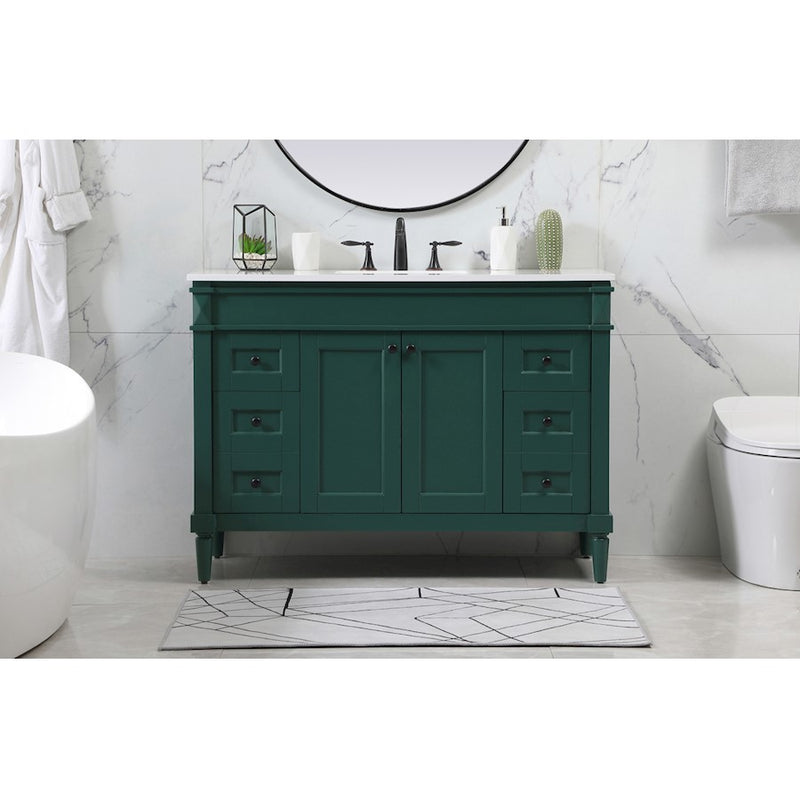 Elegant Kitchen/Bath Bennett 48" Single Bathroom Vanity, Green