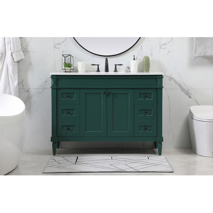 Elegant Kitchen/Bath Bennett 48" Single Bathroom Vanity, Green