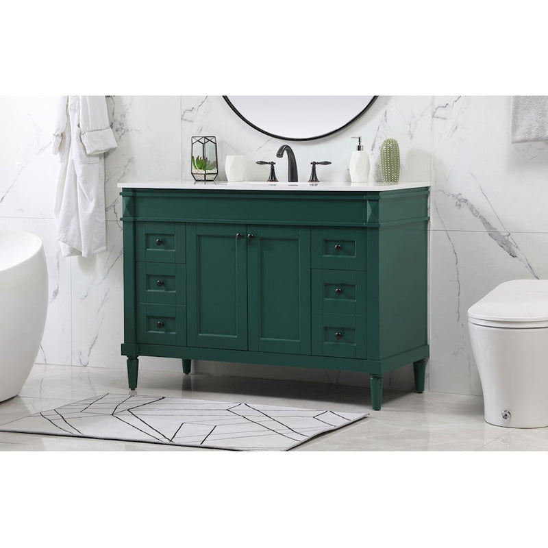 Elegant Kitchen/Bath Bennett 48" Single Bathroom Vanity, Green