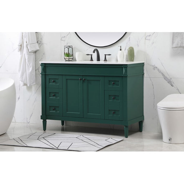 Elegant Kitchen/Bath Bennett 48" Single Bathroom Vanity, Green