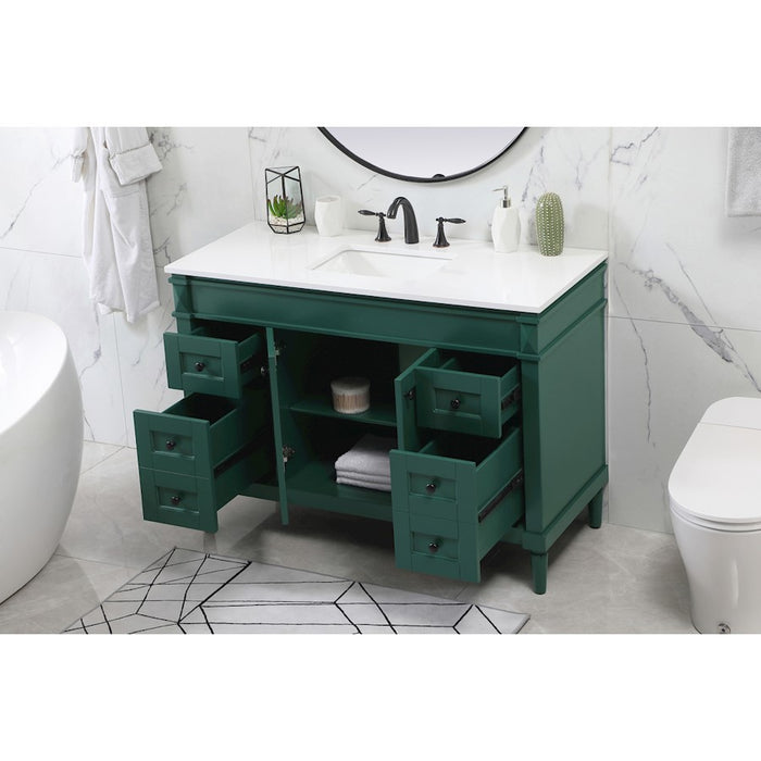 Elegant Kitchen/Bath Bennett 48" Single Bathroom Vanity, Green
