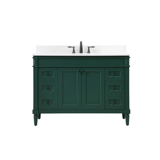 Elegant Bennett 48" Single Bathroom Vanity, Green/Backsplash - VF31848GN-BS