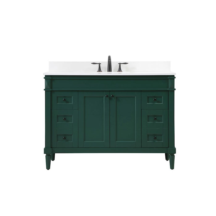 Elegant Bennett 48" Single Bathroom Vanity, Green/Backsplash - VF31848GN-BS