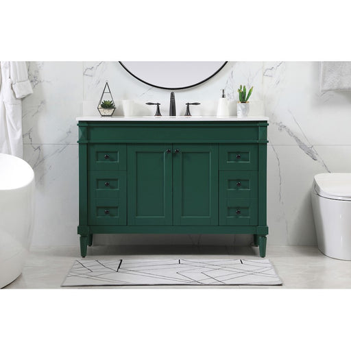 Elegant Bennett 48" Single Bathroom Vanity, Green/Backsplash