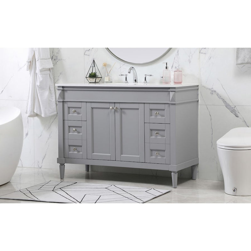 Elegant Kitchen/Bath Bennett 48" Single Bathroom Vanity, Grey