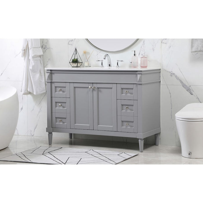 Elegant Kitchen/Bath Bennett 48" Single Bathroom Vanity, Grey