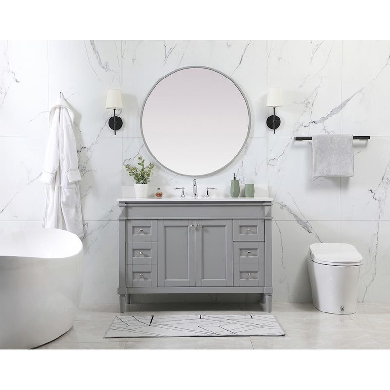 Elegant Kitchen/Bath Bennett 48" Single Bathroom Vanity, Grey