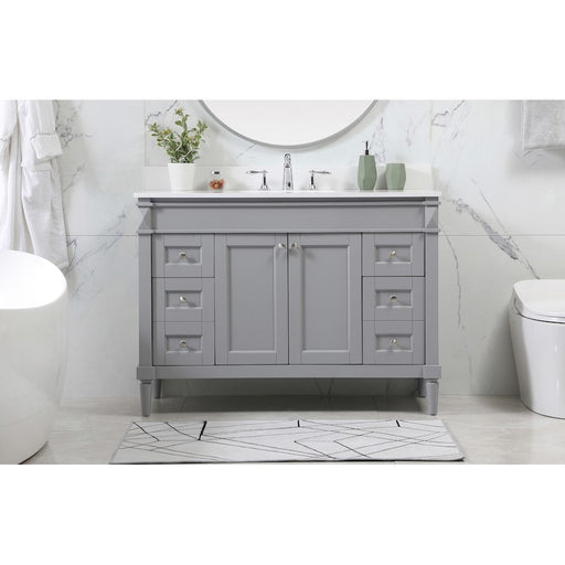 Elegant Bennett 48" Single Bathroom Vanity, Grey/Backsplash