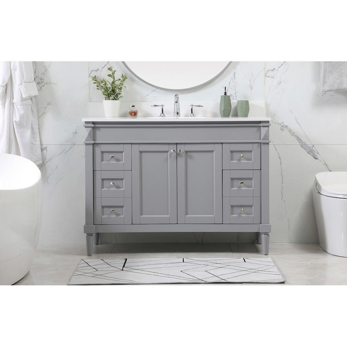 Elegant Bennett 48" Single Bathroom Vanity, Grey/Backsplash
