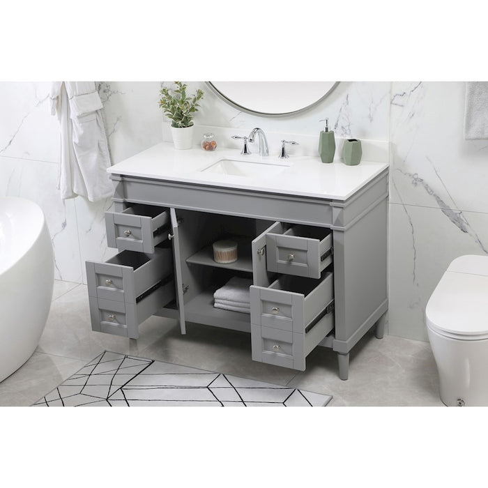 Elegant Bennett 48" Single Bathroom Vanity, Grey/Backsplash