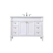 Elegant Kitchen/Bath Bennett 48" Single Bathroom Vanity, White - VF31848WH