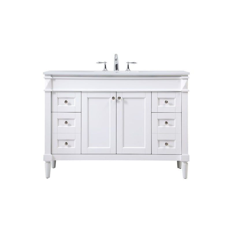Elegant Kitchen/Bath Bennett 48" Single Bathroom Vanity, White - VF31848WH