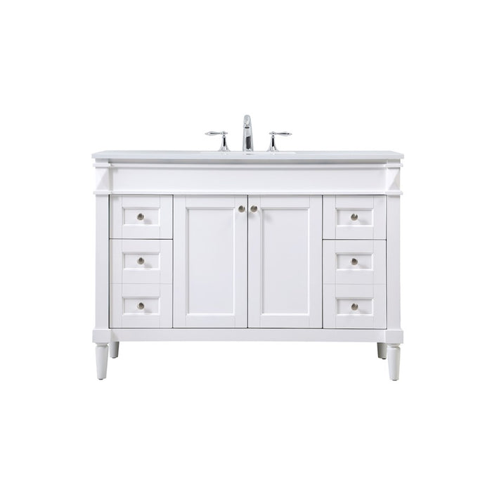 Elegant Kitchen/Bath Bennett 48" Single Bathroom Vanity, White - VF31848WH