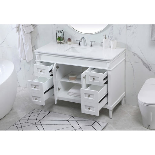 Elegant Kitchen/Bath Bennett 48" Single Bathroom Vanity, White
