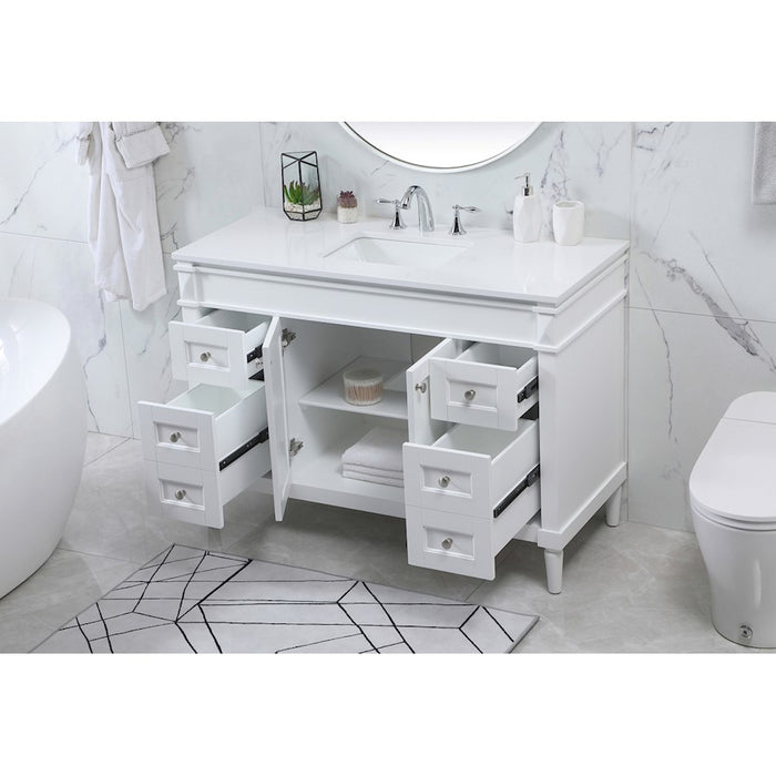 Elegant Kitchen/Bath Bennett 48" Single Bathroom Vanity, White