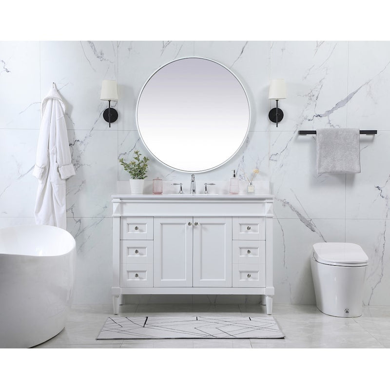 Elegant Kitchen/Bath Bennett 48" Single Bathroom Vanity, White
