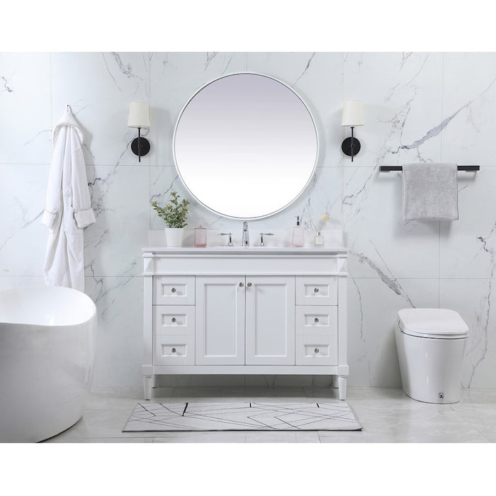 Elegant Kitchen/Bath Bennett 48" Single Bathroom Vanity, White