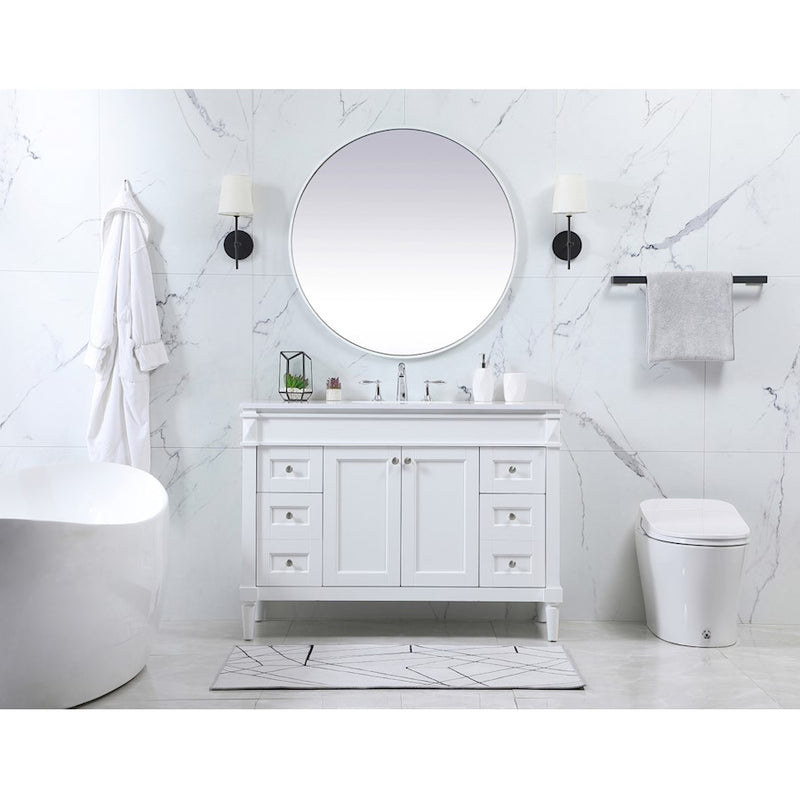 Elegant Kitchen/Bath Bennett 48" Single Bathroom Vanity, White