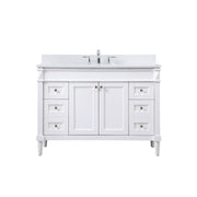 Elegant Bennett 48" Single Bathroom Vanity, White/Backsplash - VF31848WH-BS