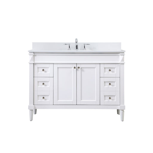 Elegant Bennett 48" Single Bathroom Vanity, White/Backsplash - VF31848WH-BS
