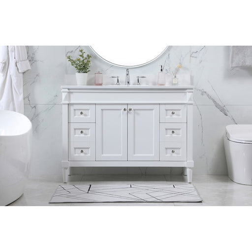 Elegant Bennett 48" Single Bathroom Vanity, White/Backsplash