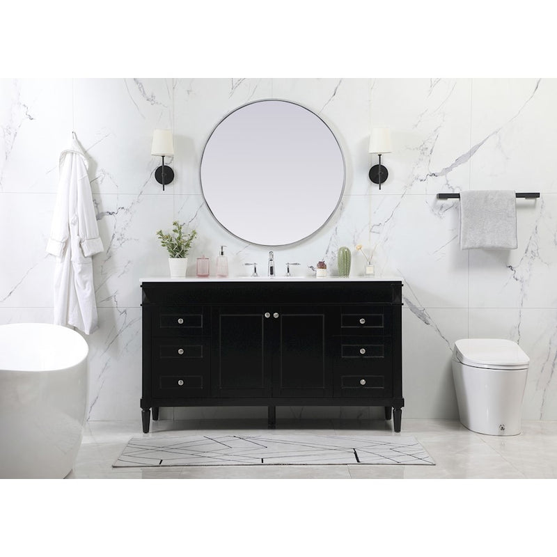 Elegant Bennett 48" Single Bathroom Vanity, White/Backsplash