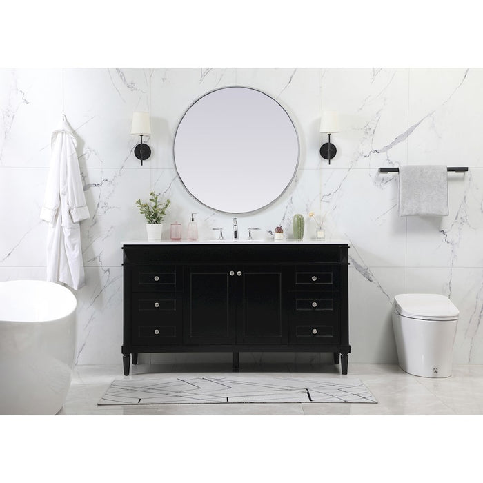 Elegant Bennett 48" Single Bathroom Vanity, White/Backsplash