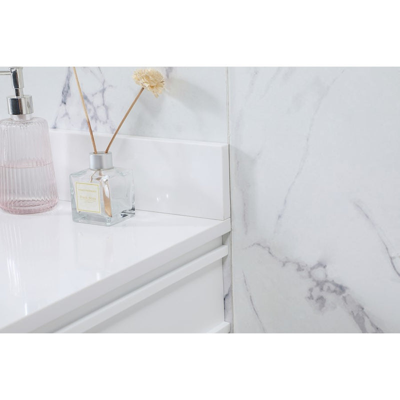 Elegant Bennett 48" Single Bathroom Vanity, White/Backsplash