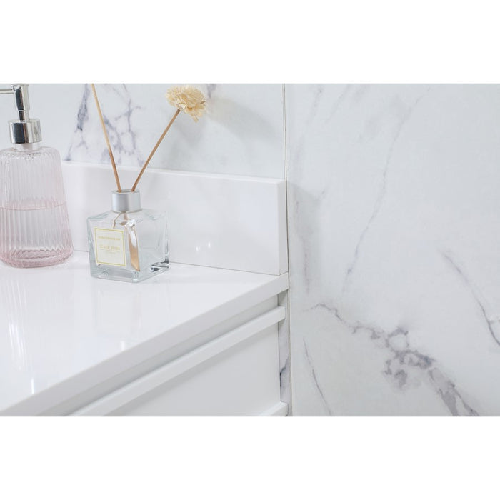 Elegant Bennett 48" Single Bathroom Vanity, White/Backsplash