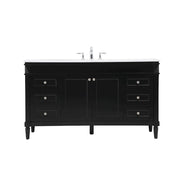Elegant Kitchen/Bath Bennett 60" Single Bathroom Vanity, Black - VF31860BK