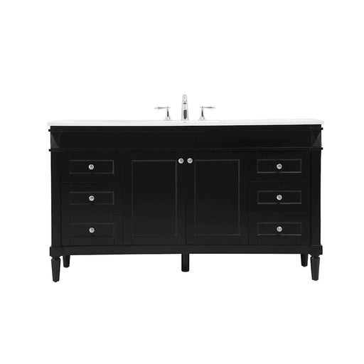 Elegant Kitchen/Bath Bennett 60" Single Bathroom Vanity, Black - VF31860BK