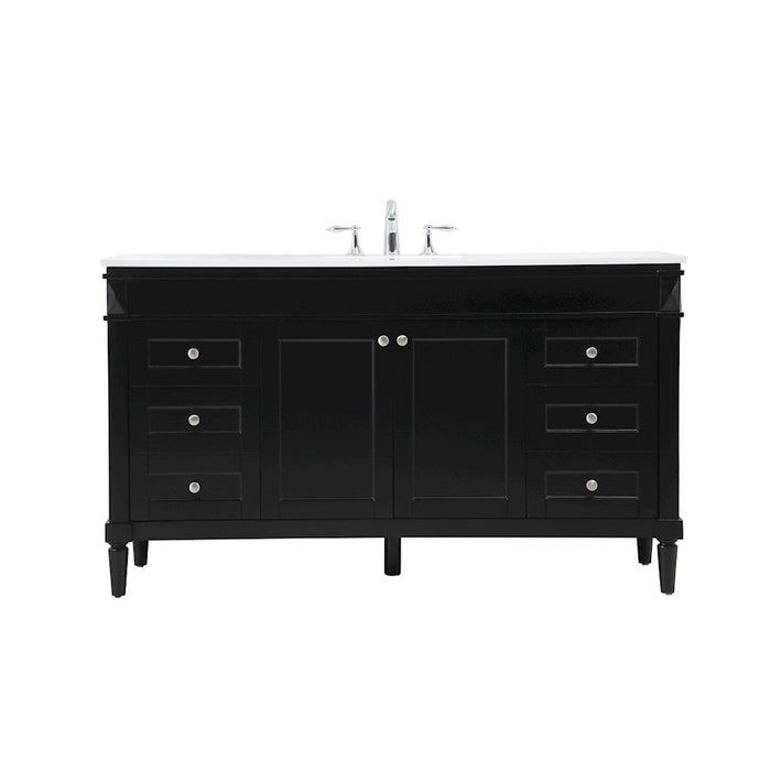 Elegant Kitchen/Bath Bennett 60" Single Bathroom Vanity, Black - VF31860BK