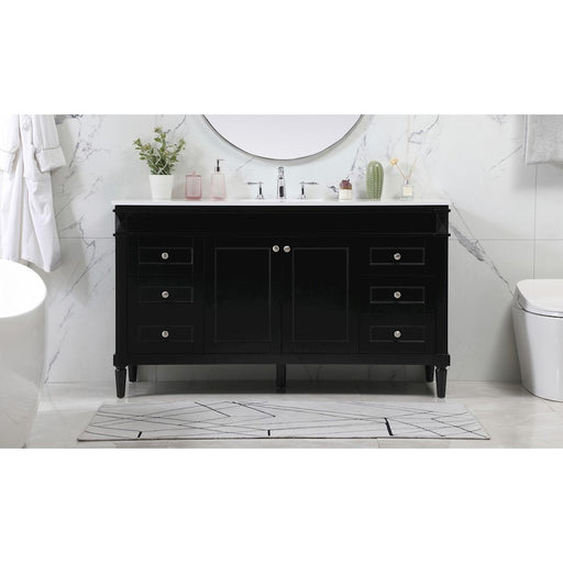 Elegant Kitchen/Bath Bennett 60" Single Bathroom Vanity, Black