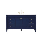 Elegant Kitchen/Bath Bennett 60" Single Bathroom Vanity, Blue - VF31860BL