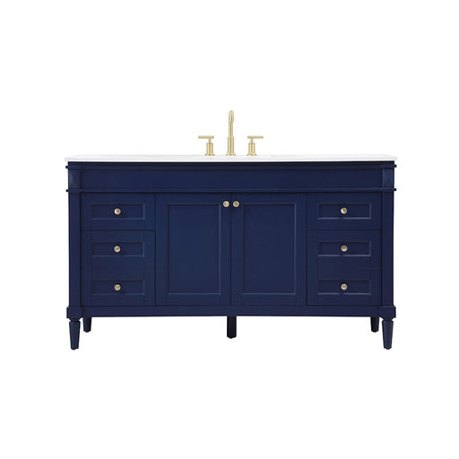 Elegant Kitchen/Bath Bennett 60" Single Bathroom Vanity, Blue - VF31860BL