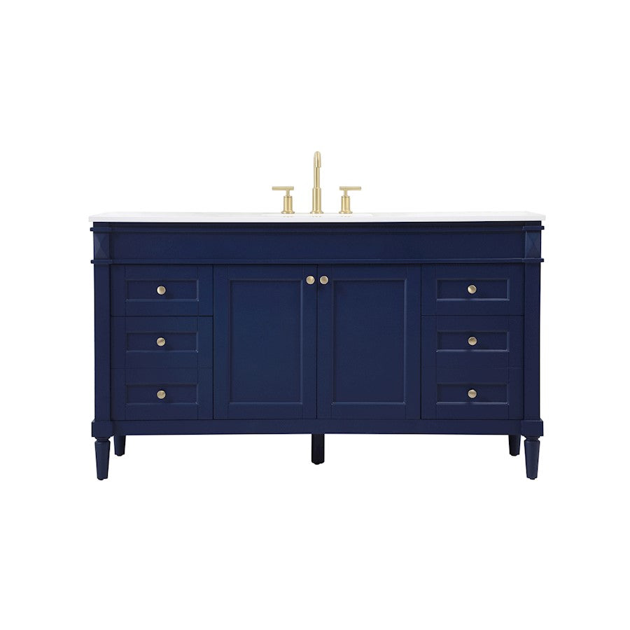 Elegant Kitchen/Bath Bennett 60" Single Bathroom Vanity, Blue - VF31860BL