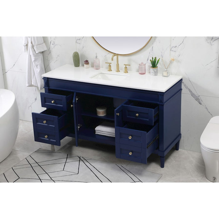 Elegant Kitchen/Bath Bennett 60" Single Bathroom Vanity, Blue
