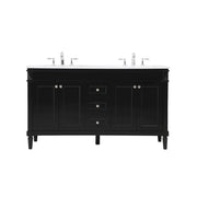 Elegant Kitchen/Bath Bennett 60" Double Bathroom Vanity, Black - VF31860DBK