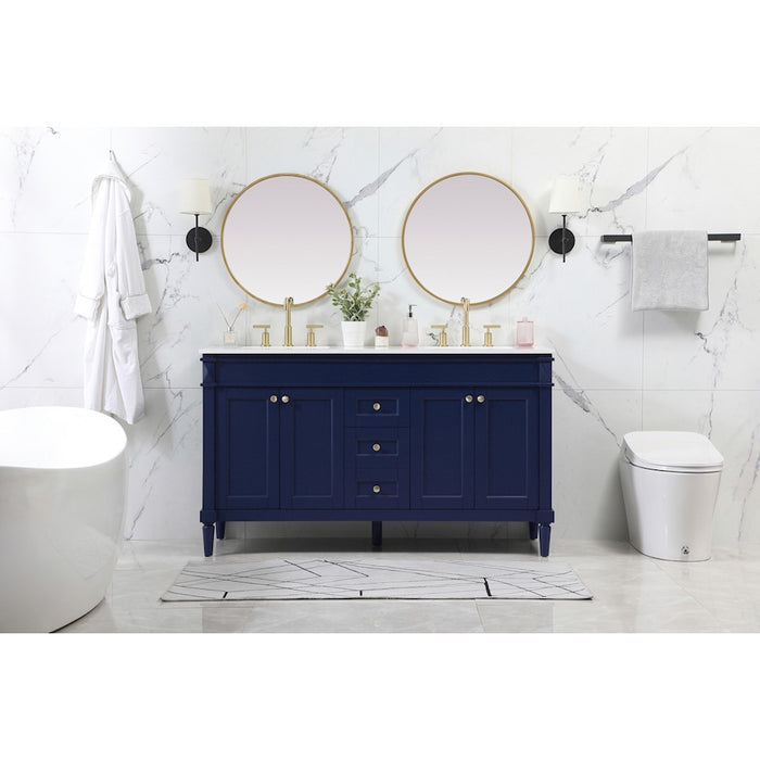 Elegant Kitchen/Bath Bennett 60" Double Bathroom Vanity, Black