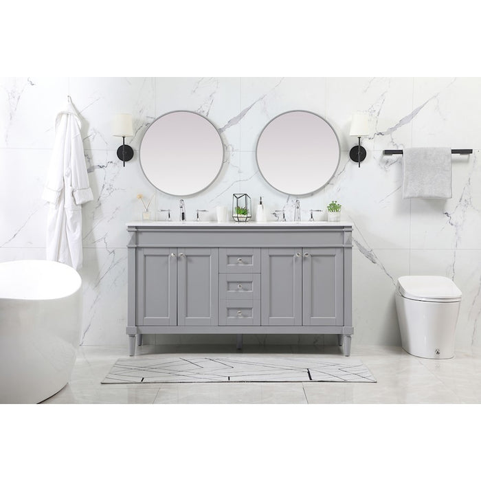 Elegant Kitchen/Bath Bennett 60" Double Bathroom Vanity, Green
