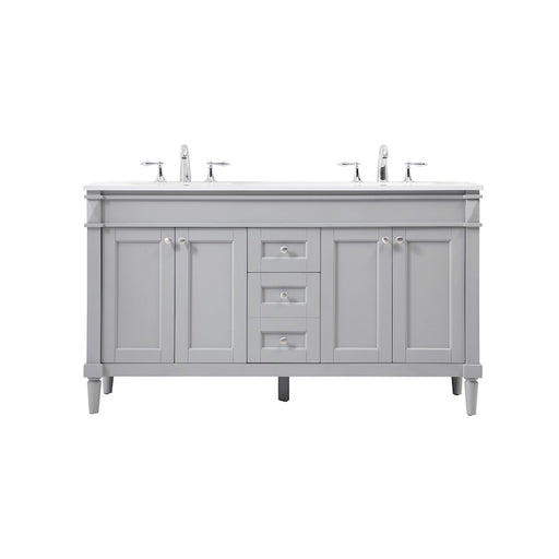 Elegant Kitchen/Bath Bennett 60" Double Bathroom Vanity, Grey - VF31860DGR