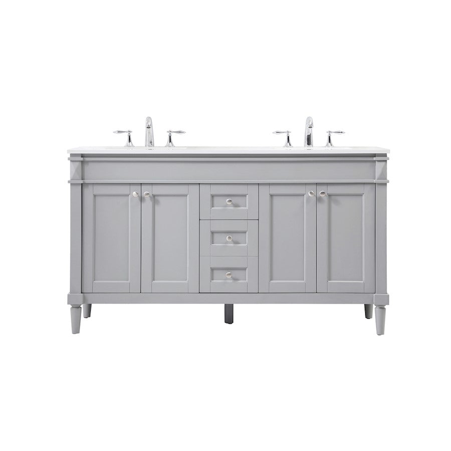 Elegant Kitchen/Bath Bennett 60" Double Bathroom Vanity, Grey - VF31860DGR