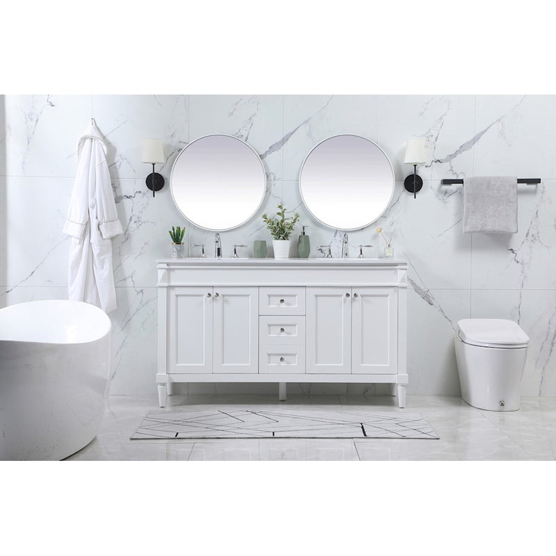 Elegant Kitchen/Bath Bennett 60" Double Bathroom Vanity, Grey