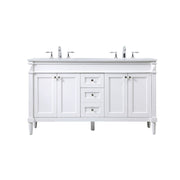 Elegant Kitchen/Bath Bennett 60" Double Bathroom Vanity, White - VF31860DWH