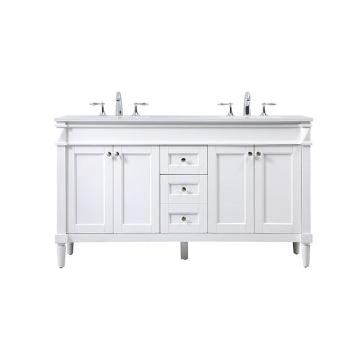 Elegant Kitchen/Bath Bennett 60" Double Bathroom Vanity, White - VF31860DWH