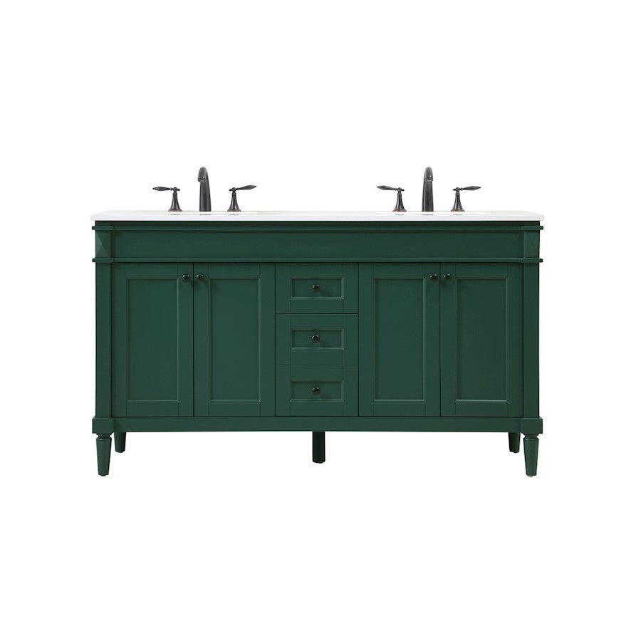 Elegant Kitchen/Bath Bennett 60" Single Bathroom Vanity, Green - VF31860GN