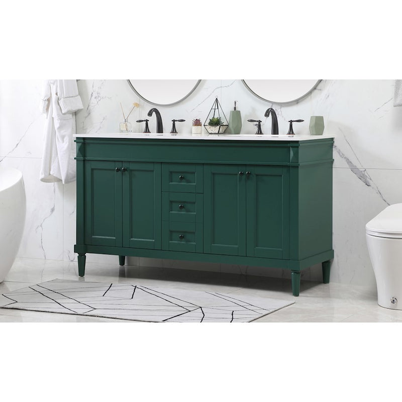 Elegant Kitchen/Bath Bennett 60" Single Bathroom Vanity, Green