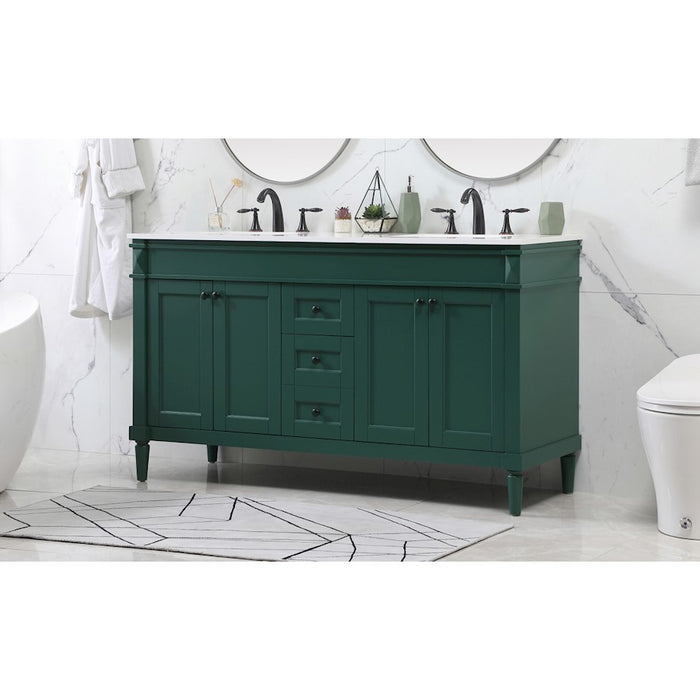 Elegant Kitchen/Bath Bennett 60" Single Bathroom Vanity, Green